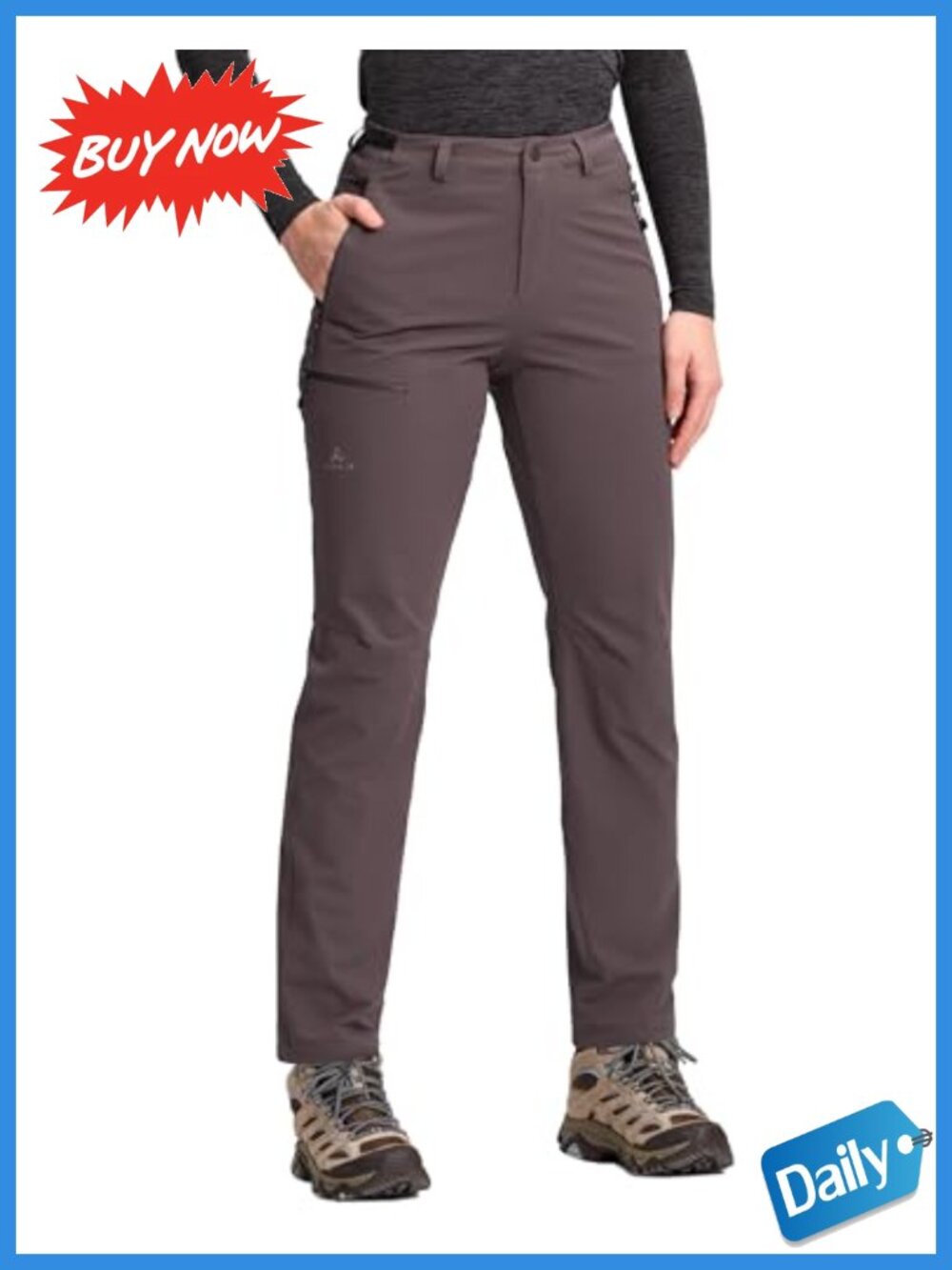 Quick Dry Water Resistant Hiking Cargo Pants Zip Pockets Stretch
